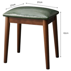 Yeşil Yastıklı Puf Makyaj Yaparken Ayakkabı Giyerken Çok Amaçlı Kullanılabilen Tabure 37x27x42 Cm