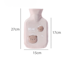 Sevimli Ayı Desenli 600 ML Sıcak Su Torbası Krem