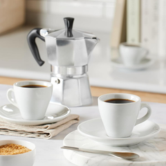 6 lı Kalın Duvarlı Porselen Espresso Kahve Fincanı Beyaz