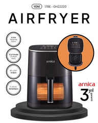 Arnica 6 Lt Yapışmaz Hazneli Sıcak Hava Fritözü Airfryer
