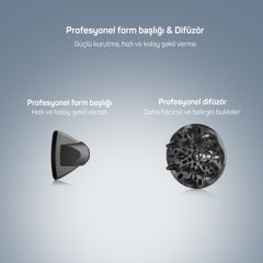 Arzum Profön Neo Profesyonel Saç Kurutma Makinesi Siyah