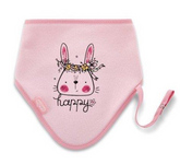 Babyjem Happy Tavşan Emzik Tutacaklı Önlük Pembe