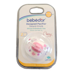 Bebedor Desenli Emzik Silikon Damaklı Uç 6-18 Ay Pembe