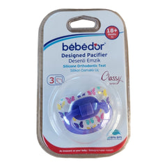 Bebedor Silikon Damaklı Uçlu Desenli Emzik Mor