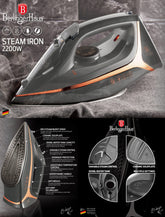 Berlinger Haus Değişken Buhar Kontrollü Ütü Gri Gül Altın