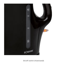 Bomann 1.7 Lt 2200 W Elektrikli Su Isıtıcısı Kettle Siyah