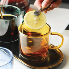 Borosilkat Cam 250 ML Çift Çidarlı Kahve Bardağı Turuncu