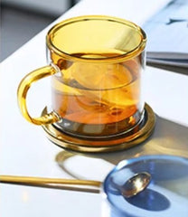 Borosilkat Cam 250 ML Çift Çidarlı Kahve Bardağı Turuncu