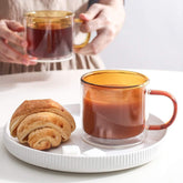 Borosilkat Cam 250 ML Çift Çidarlı Kahve Bardağı Turuncu