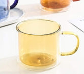 Borosilkat Cam 250 ML Çift Çidarlı Kahve Bardağı Sarı
