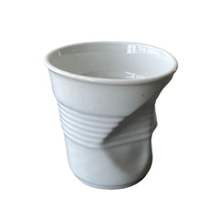 Buruşuk Görünümlü Seramik Espresso Bardağı 7x7.5 cm Beyaz