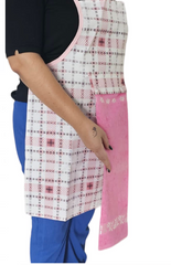 Büşra Kadife Havlulu Mutfak Önlüğü Pembe