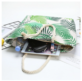 Tropikal Yapraklı Plaj Çantası Yeşil