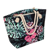 Çiçek Desenli 50x38cm İp Askılı Plaj Çantası