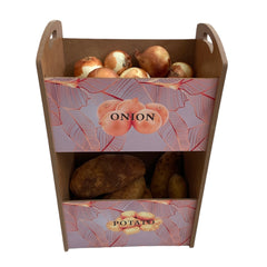 Çift Bölmeli Ahşap 48x21x16 cm Soğan Patateslik