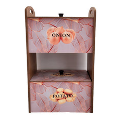Çift Bölmeli Ahşap 48x21x16 cm Soğan Patateslik