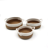 Dekoratif Halat Örgü 3 Boy Çok Amaçlı Organizer Sepet