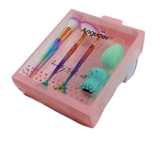 Denizkızı Makyaj Fırça Seti ve Temizleme Fırçası Yeşil