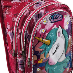 Disney Unicorn Kabartmalı 3 Bölmeli Beslenme Çanta Hediyeli İlkokul Sırt Çantası