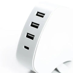 Status 3 USB-A ve 1 USB-C Girişli 1 Metre Kablolu Beyaz Seyyar USB Çoğaltıcı