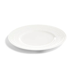 Kabartmalı Antik Desenli Porselen Yemek Servis Tabağı 27 cm Beyaz