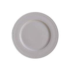 Kabartmalı İp Desenli Porselen Yemek Servis Tabağı 27 cm Beyaz