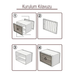 4 Şeffaf Kapaklı 8 Bölmeli Ayakkabılık Beyaz