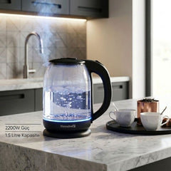 Hausberg 1.5 Litre Cam Kettle Su Isıtıcı