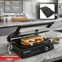 Asel Tost Izgara Makinesi Siyah