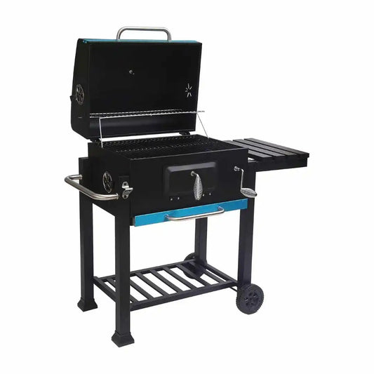 Ayarlanabilir Raflı Kömürlü Termometreli Barbekü Bahçe Izgarası Mangal