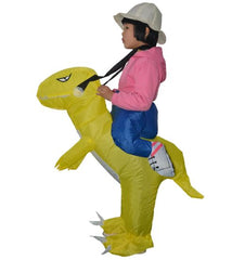 Giyilebilir Şişme Dinazor Çocuk Eğlence Kostümü 90-140 cm Sarı