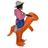 Giyilebilir Şişme Dinazor Çocuk Eğlence Kostümü 90-140 cm Turuncu