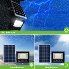Solar Güneş Enerjili Kumandalı 200 W Dıştan Panelli Lamba Projektör