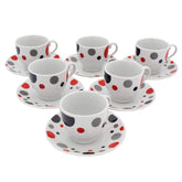 Puantiyeli 6'lı Kahve Fincan Takımı