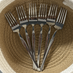 Paslanmaz Çelik 6'lı Gümüş Çatal Seti