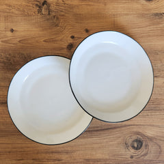 İkili Porselen 20 cm Yemek Tabağı Beyaz