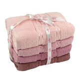 Julie Liza 50X90 cm 4'lü Baş ve Yüz Havlusu Pembe Tonları