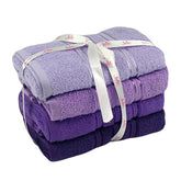 Julie Liza 50X90 cm 4'lü Baş ve Yüz Havlusu Mor Tonları