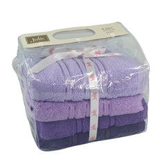 Julie Liza 50X90 cm 4'lü Baş ve Yüz Havlusu Mor Tonları