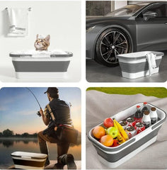 Katlanabilir 12 Litre Çok Amaçlı 52x20 Cm Taşınabilir Kova