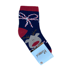 Kidsbella Lacivert Geyik Çift Taban Çocuk Çorap