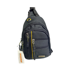 Unisex 4 Gözlü Çapraz Omuz Çanta Siyah