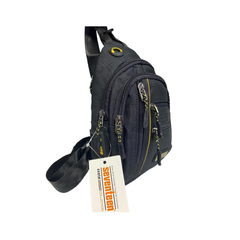 Unisex 4 Gözlü Çapraz Omuz Çanta Siyah