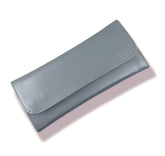 Deri Cüzdanlı Yüksek Kalite Makyaj Fırça Seti 8 Parça Gri