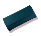 Deri Cüzdanlı Yüksek Kalite Makyaj Fırça Seti 8 Parça Koyu Yeşil