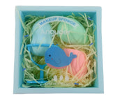 3'lü Makyaj Sünger Seti ve Standı. Mavi