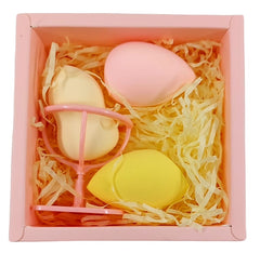 3'lü Makyaj Sünger Seti ve Standı. Pembe