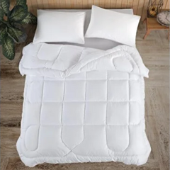 Mamud 155x215 cm Çerveve Dikişli Tek Kişilik Yorgan Beyaz