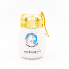 Seramik Follow Your Dreams Yazılı Desenli Gold Kapaklı Termos Bardak