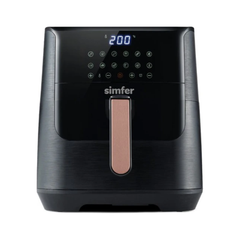 Simfer Smart 8 Lt Dijital 12 Pişirme Modlu Airfryer Yağsız Fritöz Siyah